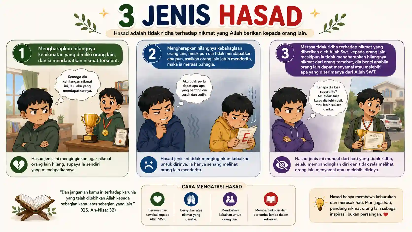 Infografis 3 Jenis Hasad