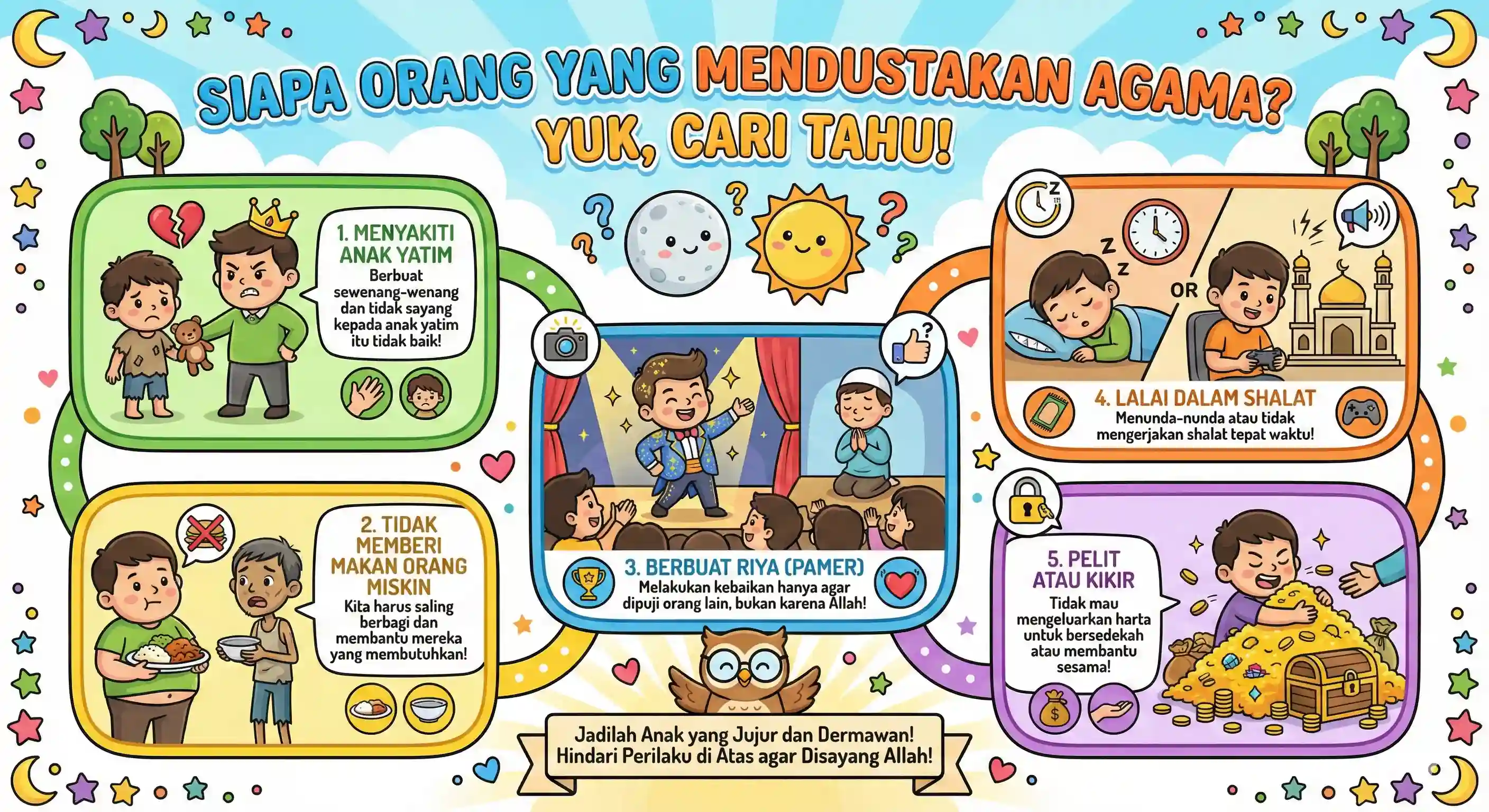 Infografis Ciri Pendusta Agama